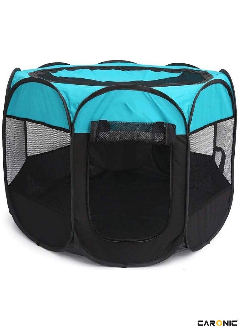 Portable Foldable Pet Dog Cat Puppy Playpen Crates Kennel Top Removable Zipper Mesh For Indoor Outdoor Travel Camping Use