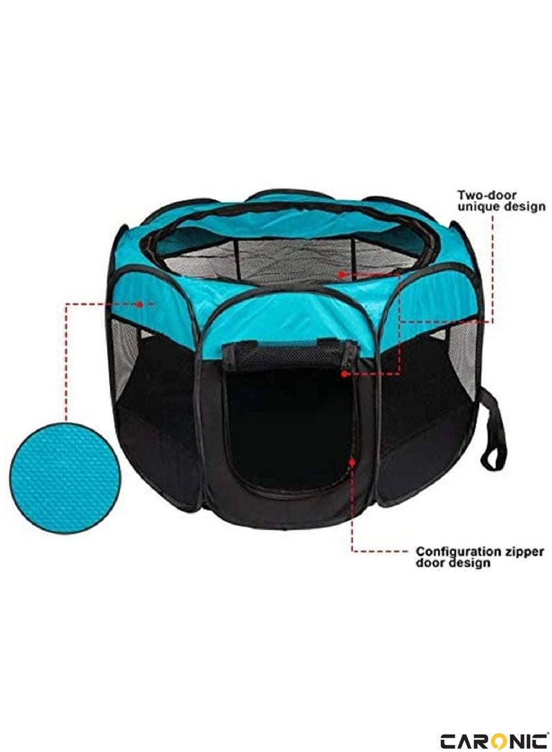 Portable Foldable Pet Dog Cat Puppy Playpen Crates Kennel Top Removable Zipper Mesh For Indoor Outdoor Travel Camping Use