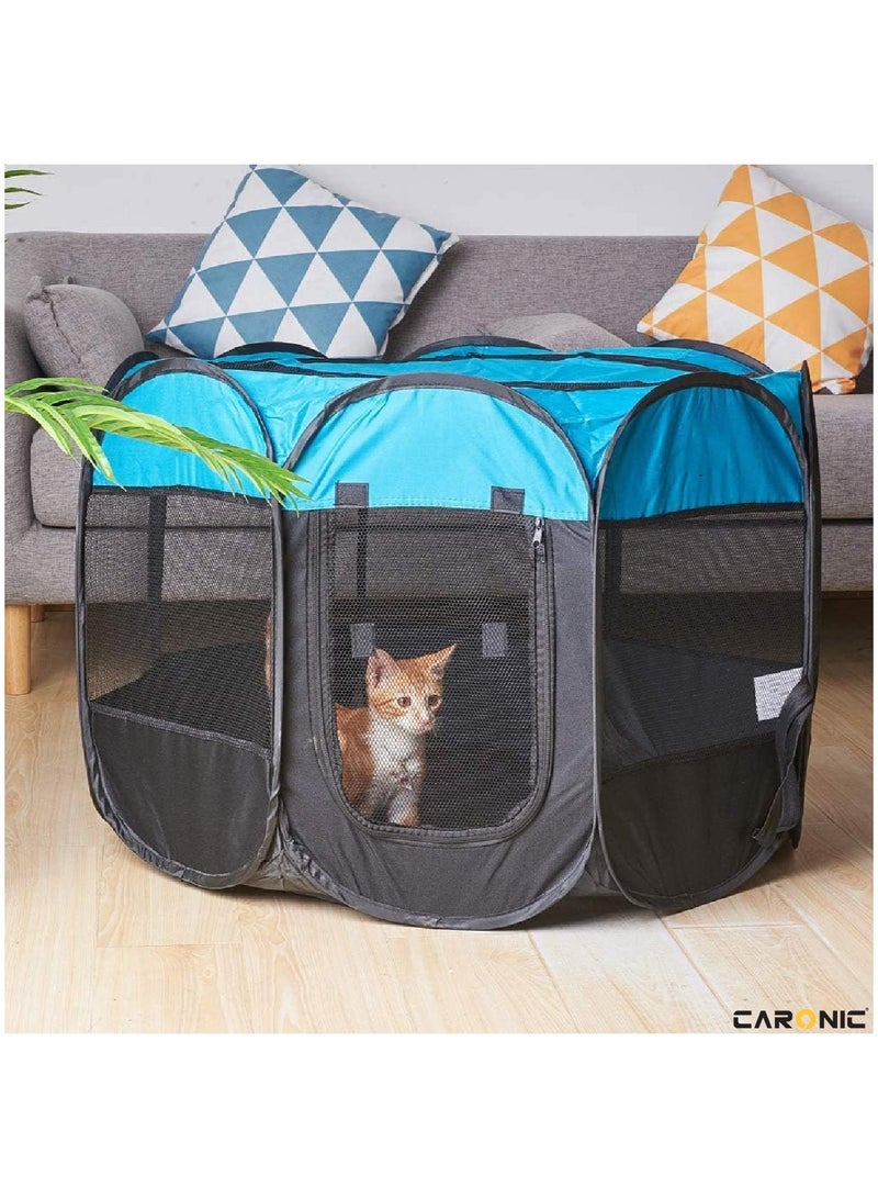 Portable Foldable Pet Dog Cat Puppy Playpen Crates Kennel Top Removable Zipper Mesh For Indoor Outdoor Travel Camping Use