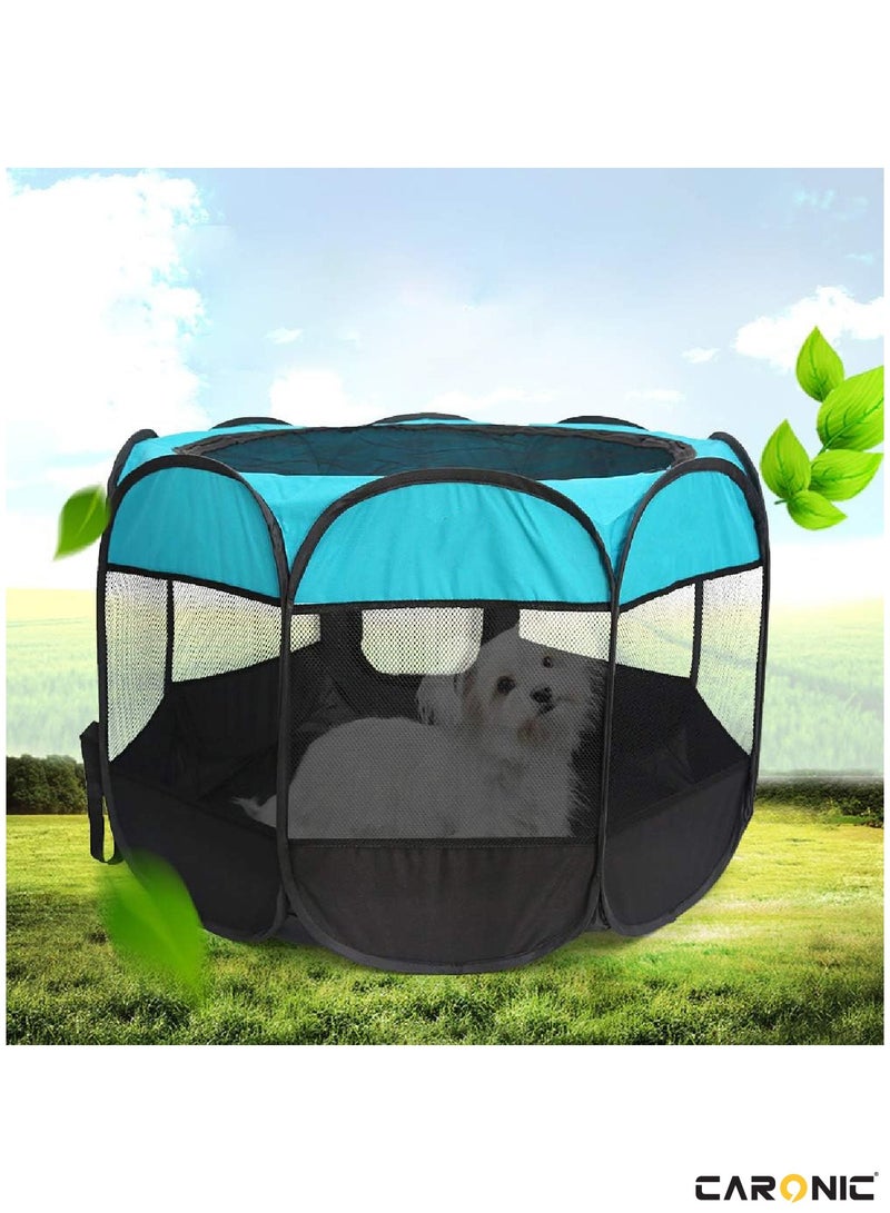 Portable Foldable Pet Dog Cat Puppy Playpen Crates Kennel Top Removable Zipper Mesh For Indoor Outdoor Travel Camping Use