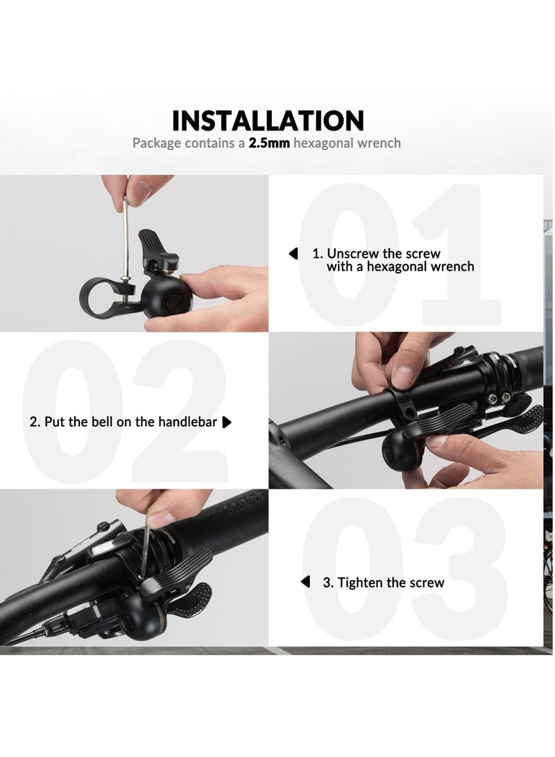 Classic Bike Bells, Copper Alloy Durable Bicycle Bell for Adults, More Than 100 dB, Suitable for 0.82''-0.9''/21-23mm Diameter Handlebar