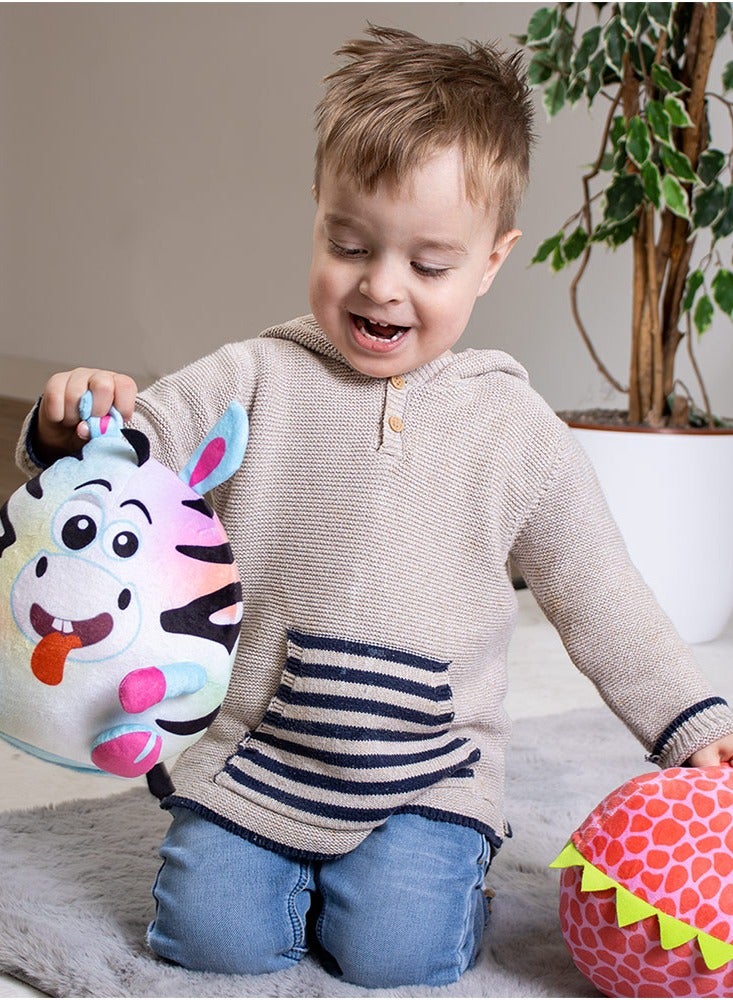 Windy Zebra Cheeky Trumping Toy Funny Gift Cuddly Zebra Stuffed Toy Parps, Wiggles and Giggles Funny Sounds and Moves Around, Silly Fun for Everyone.
