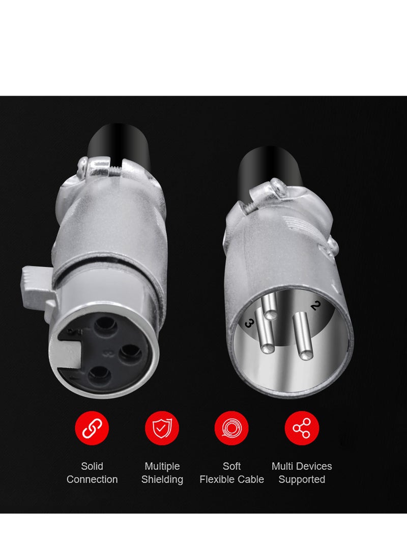 10 Pieces 3 Pin XLR Male Female Microphone Audio Cable Connector, 5 Male and 5 Female XLR Mic Snake Plug, Microphone Audio Socket for High Conductivity and Ultra-Low Noise