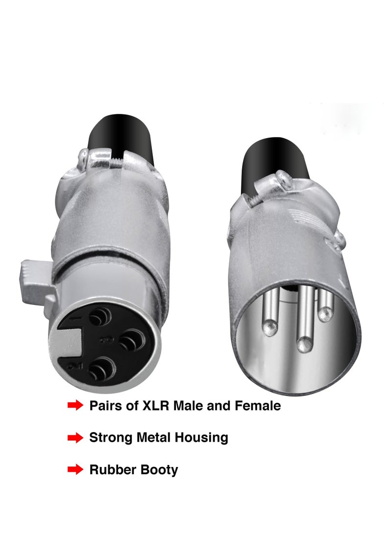 10 Pieces 3 Pin XLR Male Female Microphone Audio Cable Connector, 5 Male and 5 Female XLR Mic Snake Plug, Microphone Audio Socket for High Conductivity and Ultra-Low Noise