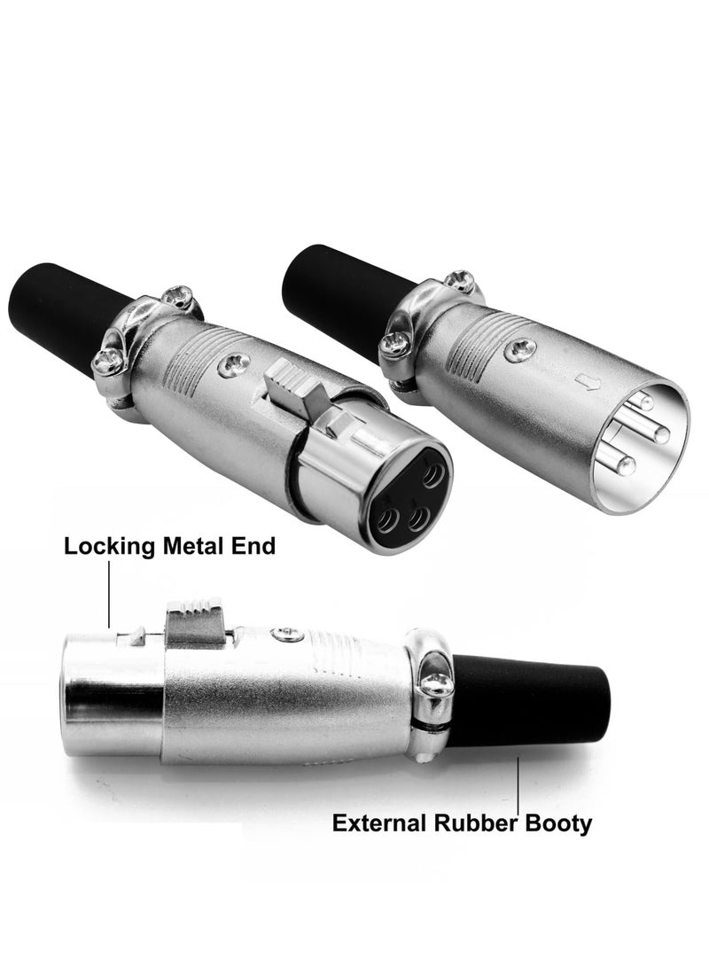10 Pieces 3 Pin XLR Male Female Microphone Audio Cable Connector, 5 Male and 5 Female XLR Mic Snake Plug, Microphone Audio Socket for High Conductivity and Ultra-Low Noise