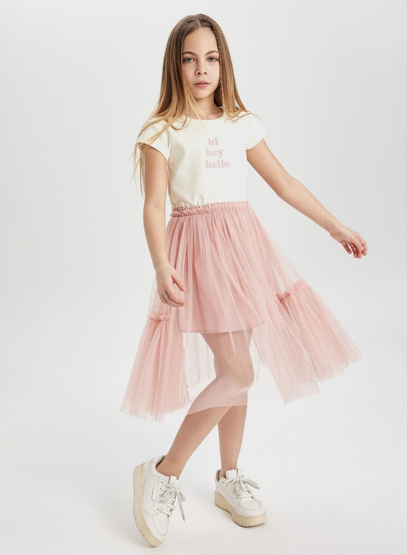 Girl Elastic Waisted Tulle Skirt