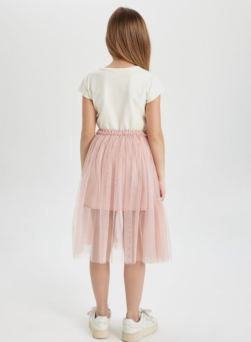 Girl Elastic Waisted Tulle Skirt