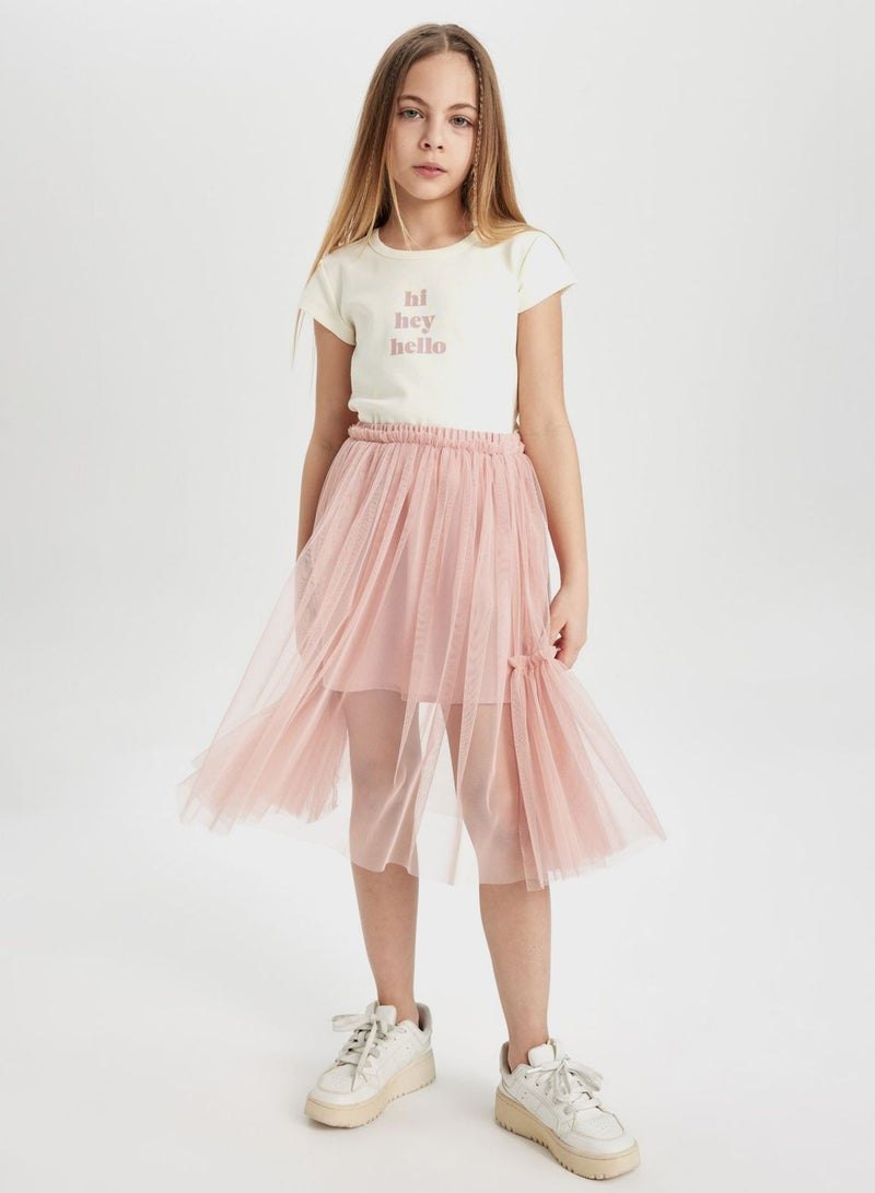 Girl Elastic Waisted Tulle Skirt