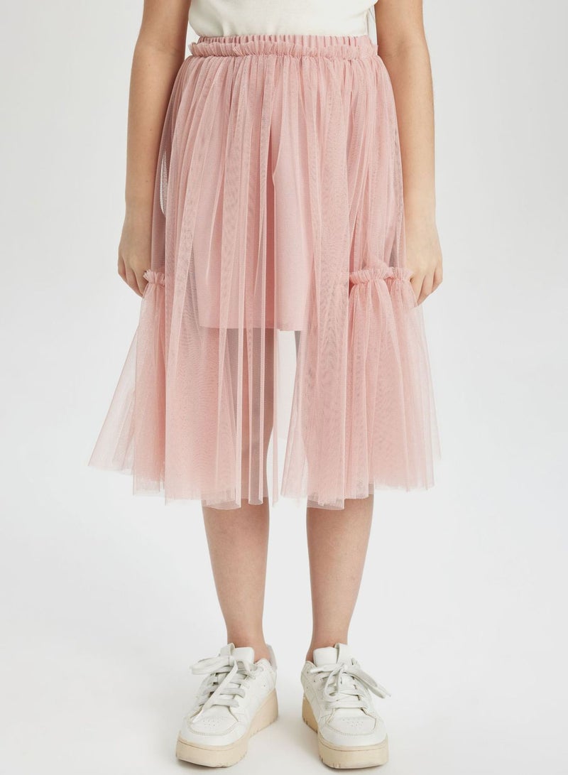 Girl Elastic Waisted Tulle Skirt