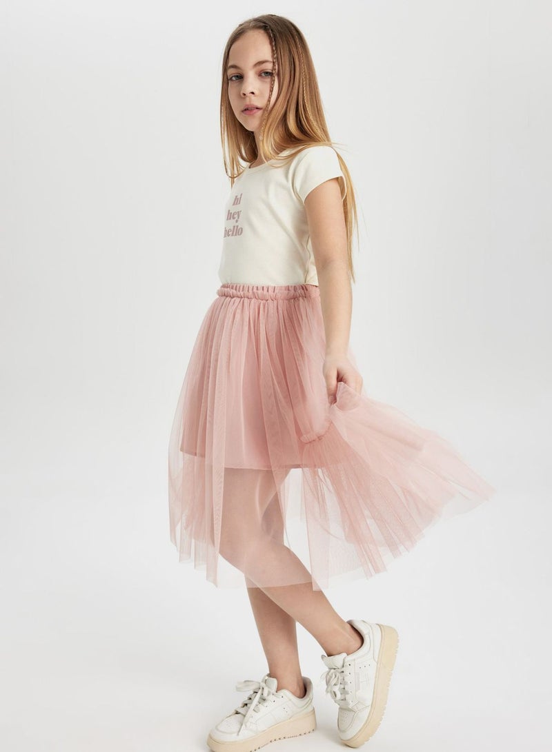 Girl Elastic Waisted Tulle Skirt