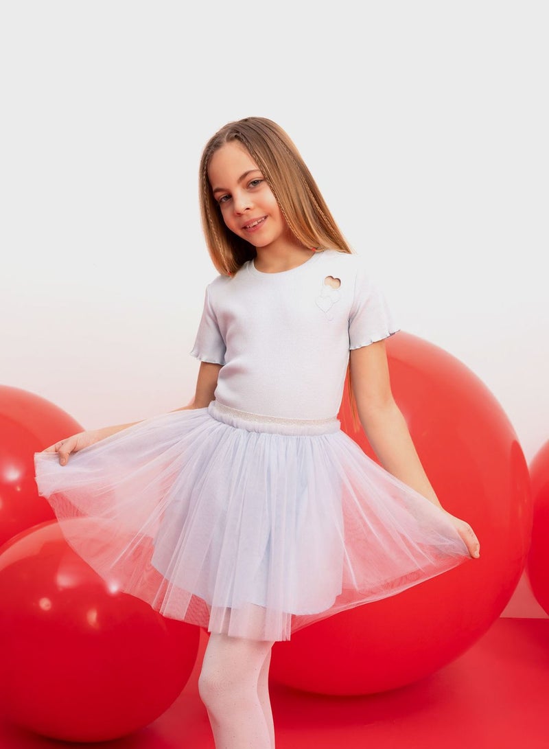 Girl Elastic Waisted Tulle Skirt