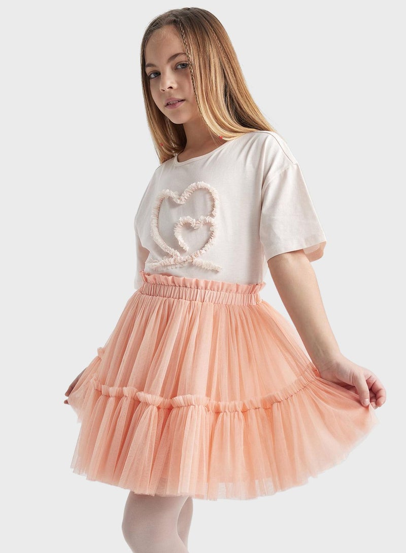 Girl Elastic Waisted Tulle Skirt