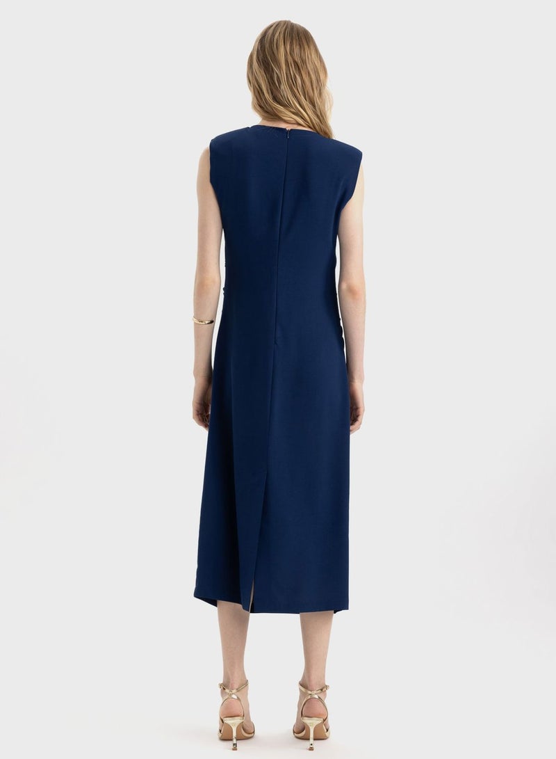 Bodycon Round Collar Aerobics Sleeveless Midi Shor