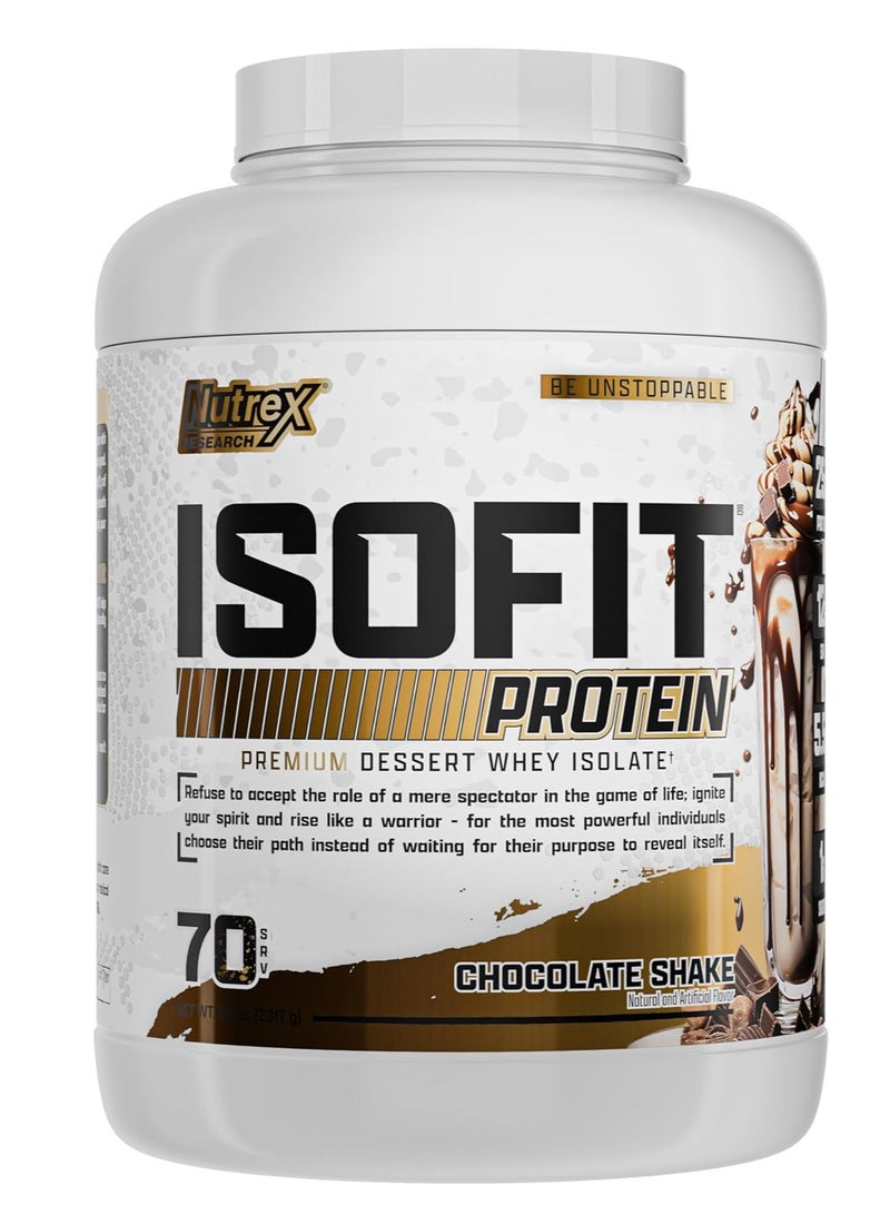 IsoFit Whey Protein Powder Instantized 100%  Isolate Whey Protein Chocolate Shake Flavour 70 Servings 5lbs 2317gm