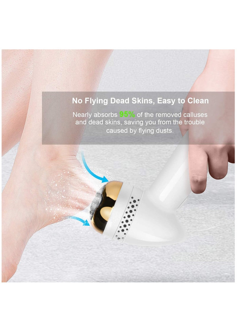 Electric Vacuum Foot Grinder Portable Electronic Foot Callus Remover 3000 RPMS-95% Absorption Rate, Portable Rechargeable Dead Skin Remover for Feet Hard Cracked Dry Skin Ideal Gift
