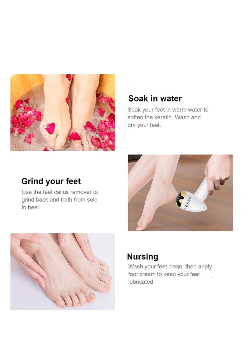 Electric Vacuum Foot Grinder Portable Electronic Foot Callus Remover 3000 RPMS-95% Absorption Rate, Portable Rechargeable Dead Skin Remover for Feet Hard Cracked Dry Skin Ideal Gift