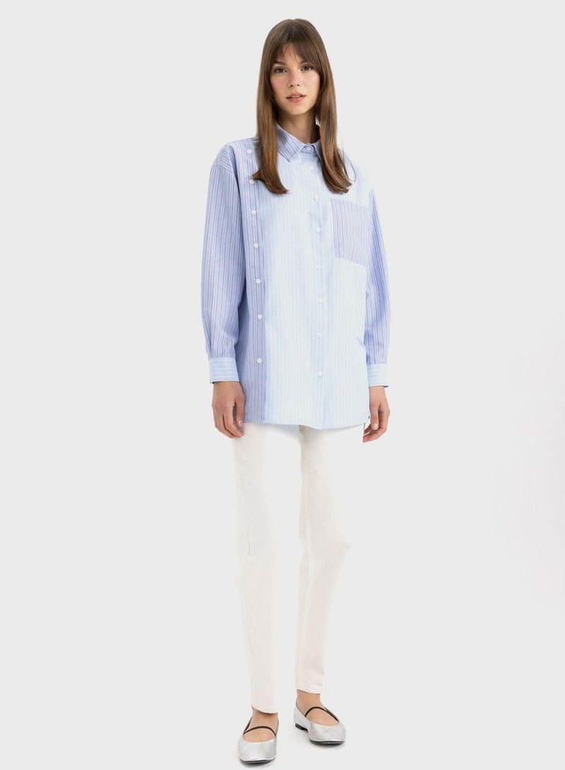 Relax Fit Poplin Long Sleeve Tunic