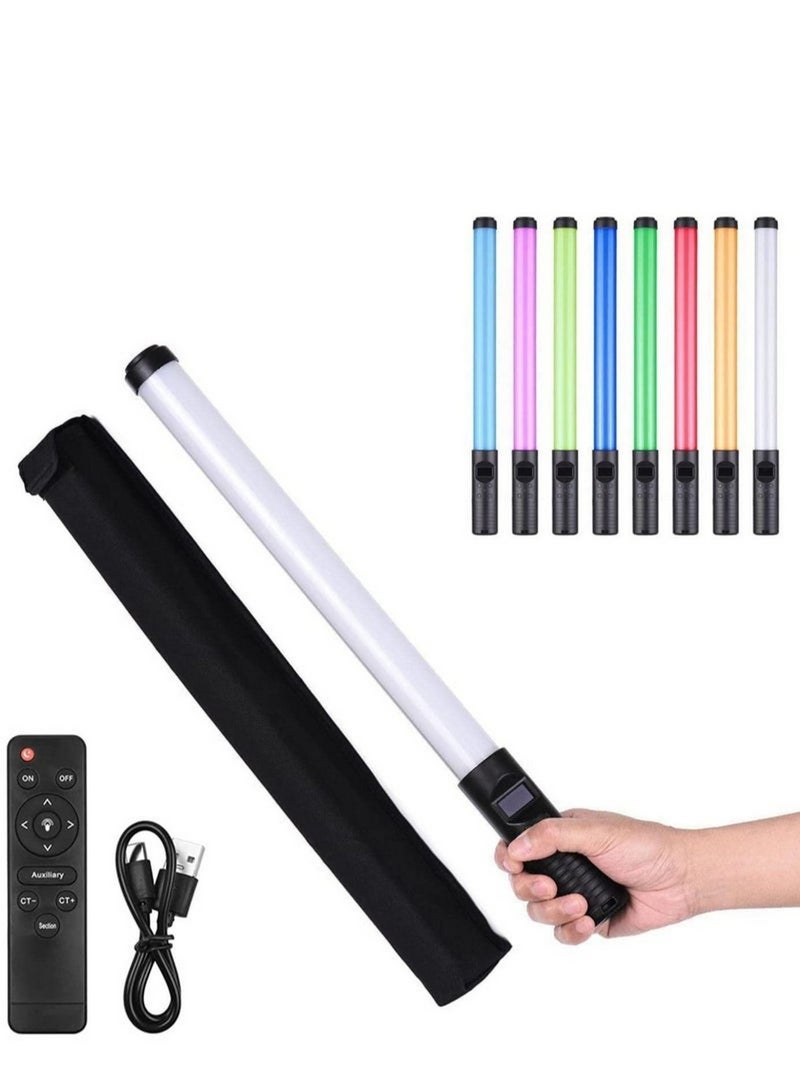 Handheld RGB Tube LED Video Light Stick Atmosphere Light Camera Light Built In Battery And Remote Control OLED Display Suitable for Various Scenes