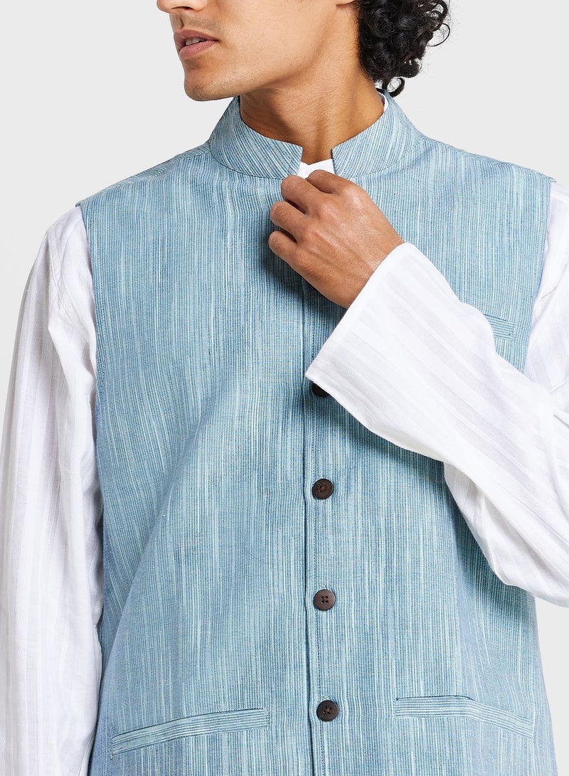 Button Detail Nehru Jacket