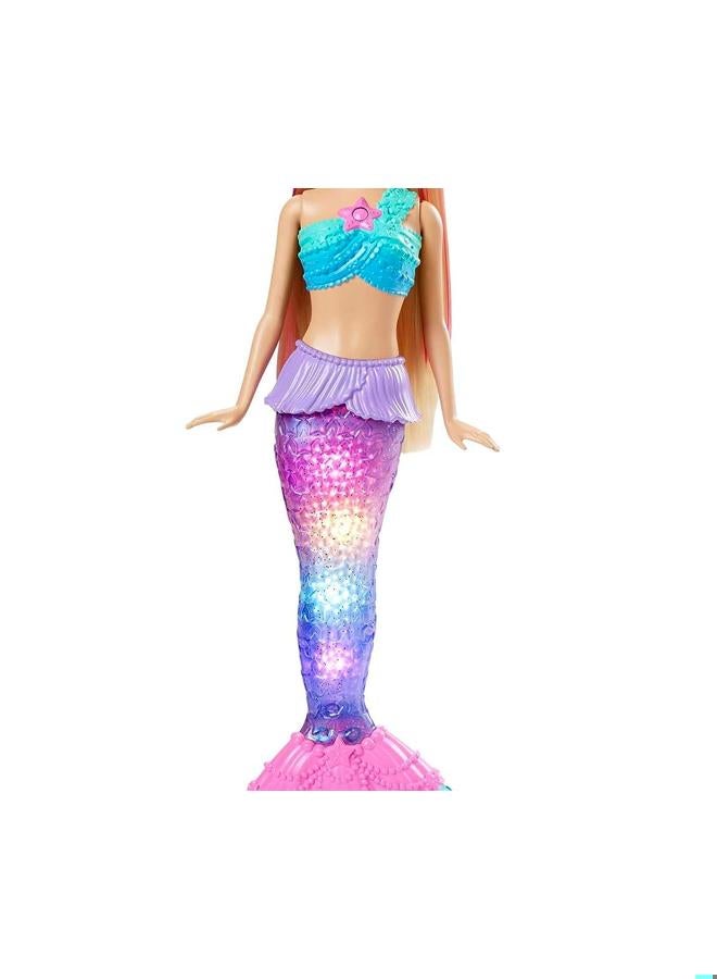 Barbie 0194735024353 Dreamtopia Le Lights Mermaid Doll With Light Up Feature, 3 To 7 Years, Pink Hair, Hdj36