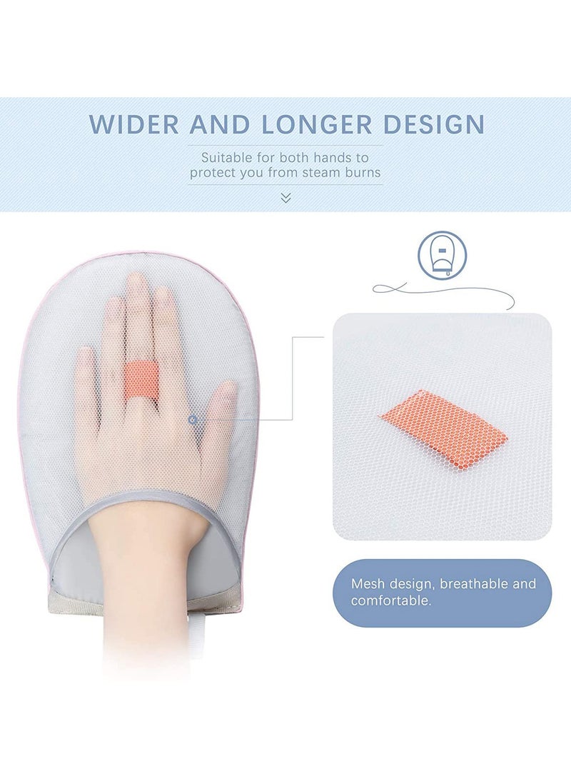 Garment Steamer Ironing Glove, Waterproof Anti Steam Mitt with Finger Loop, Complete Care Protective Garment Steaming Mitt, Heat Resistant Gloves for Clothes Steamers