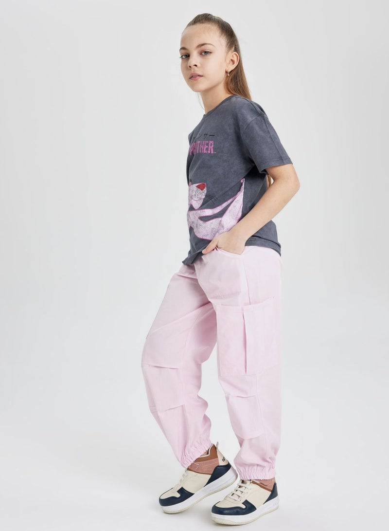 Girl Parachute Cargo Cotton Trousers