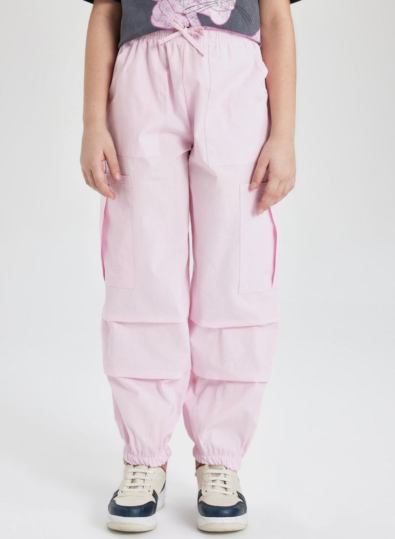 Girl Parachute Cargo Cotton Trousers