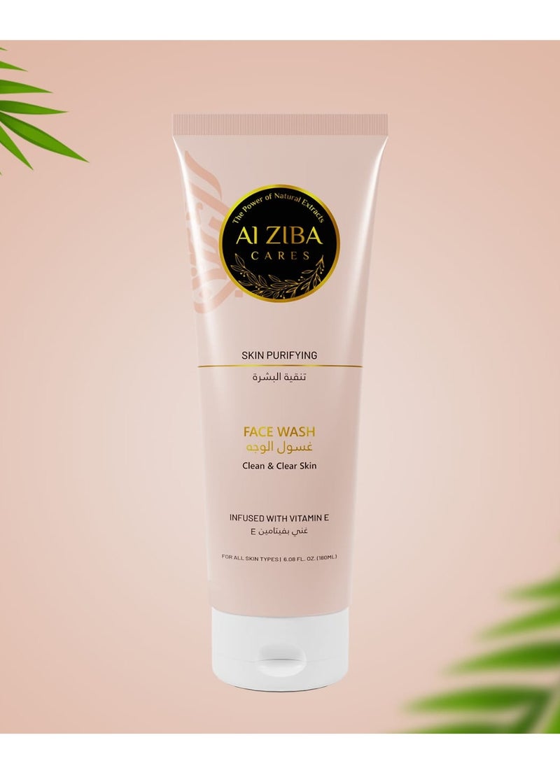 Alziba Cares Acne Control Clean & Clear Facewash With Salicylic Acid & Vitamin E - Face Wash Men & Women | 180ml