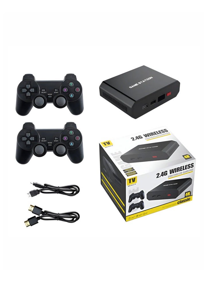 Portable 4K TV Video Game Console 2.4G Wireless Controller Family Games With Double Rocker Control, Professional Game Chip & Classic Game