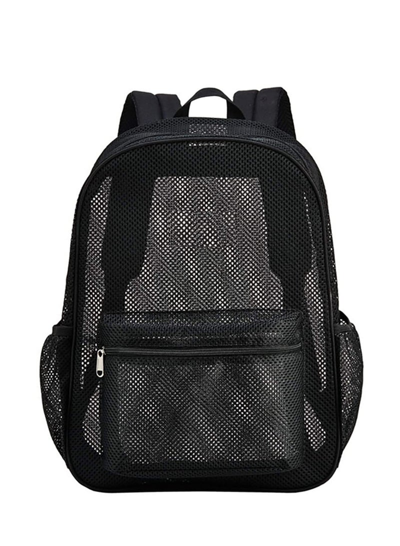 Heavy Duty Mesh Backpack - Ideal for Beach, Swimming, Outdoor Sports - Top-Rated Semi-Transparent Student Backpack