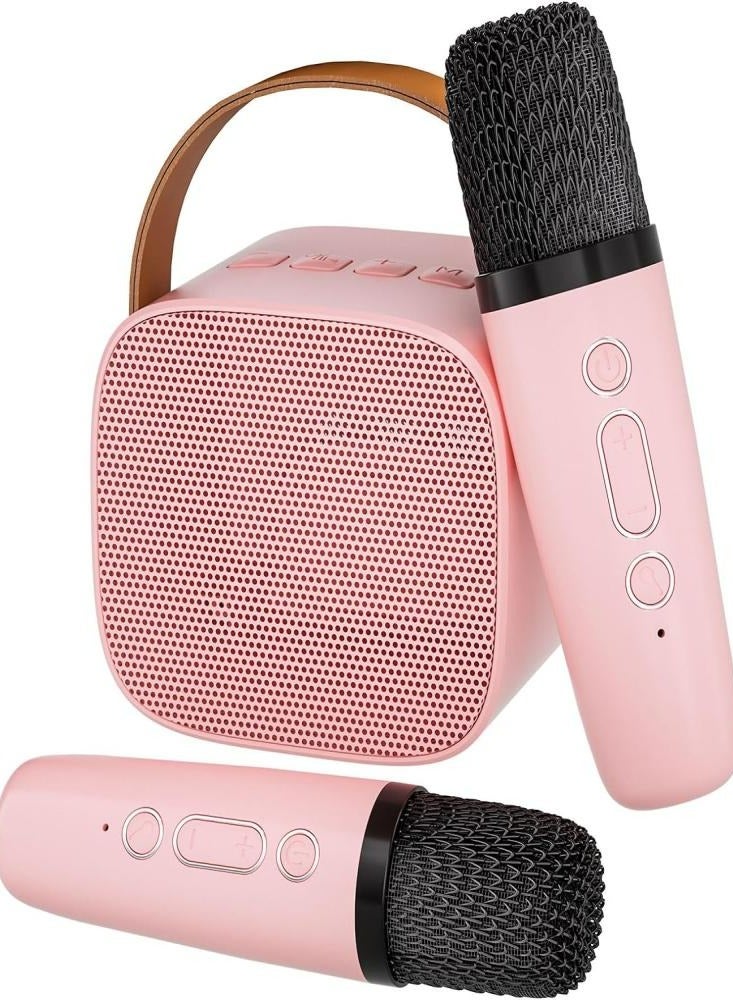 Pink Portable Bluetooth Karaoke Speaker