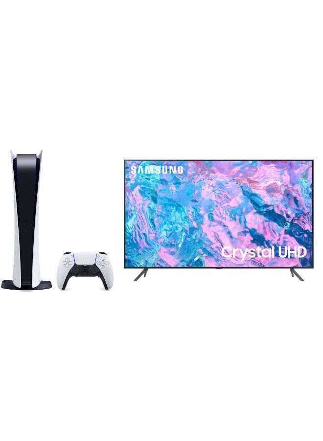 PlayStation 5 (Digital Edition) with DualSense Wireless Controller + 43-Inch Full HD Smart TV With Built In Receiver 43T5300 / UA43T5300AUXEG Black
