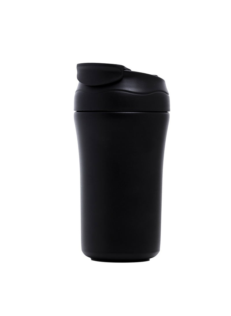 Double Wall Insulated Tumbler Water Bottle - Black, 400Ml