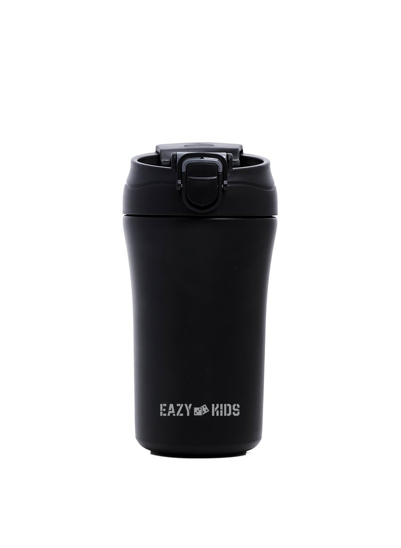 Double Wall Insulated Tumbler Water Bottle - Black, 400Ml