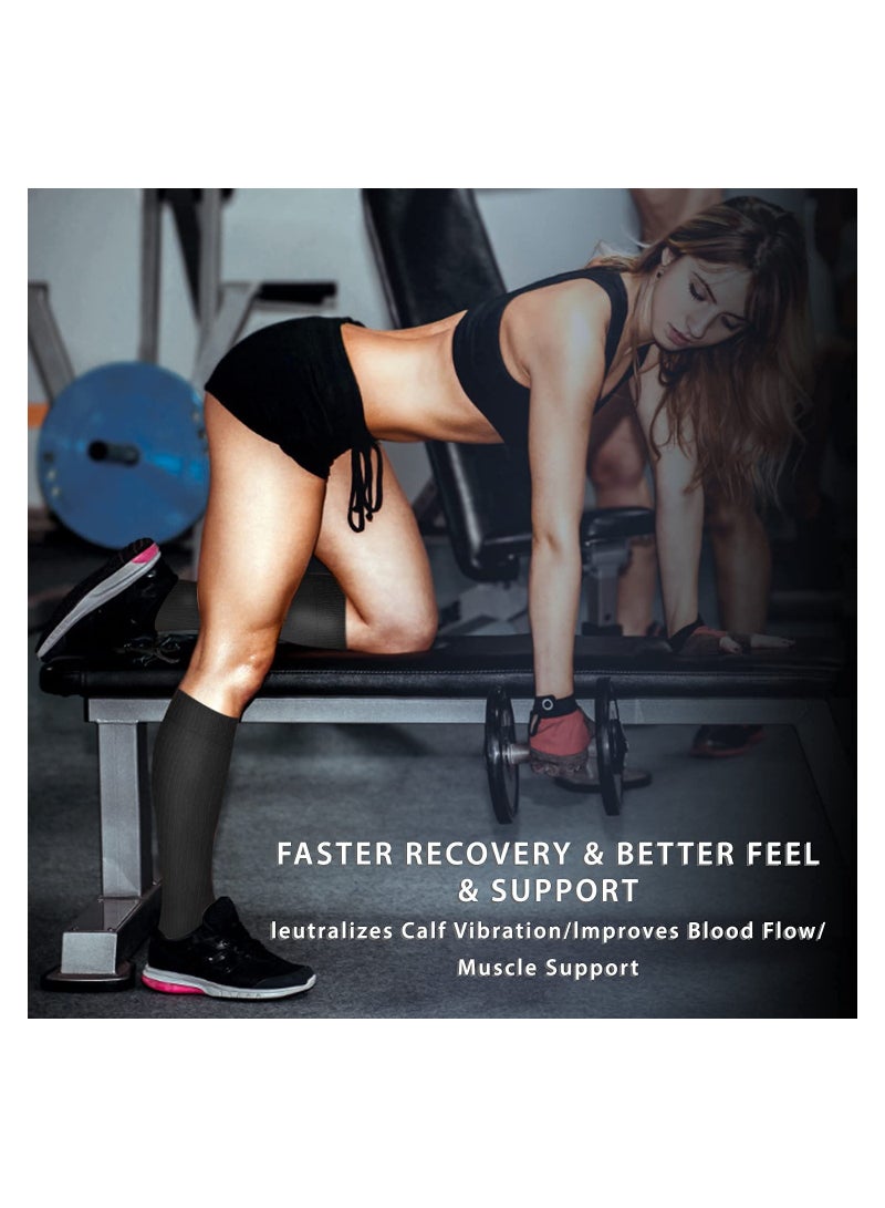 Copper Compression Socks for Men & Women, Copper-Infused Compression Socks Moisture-Wicking Copper Compression Socks for Medical Running Hiking Cycling 15-20 mmHg (Black/White, L/XL)