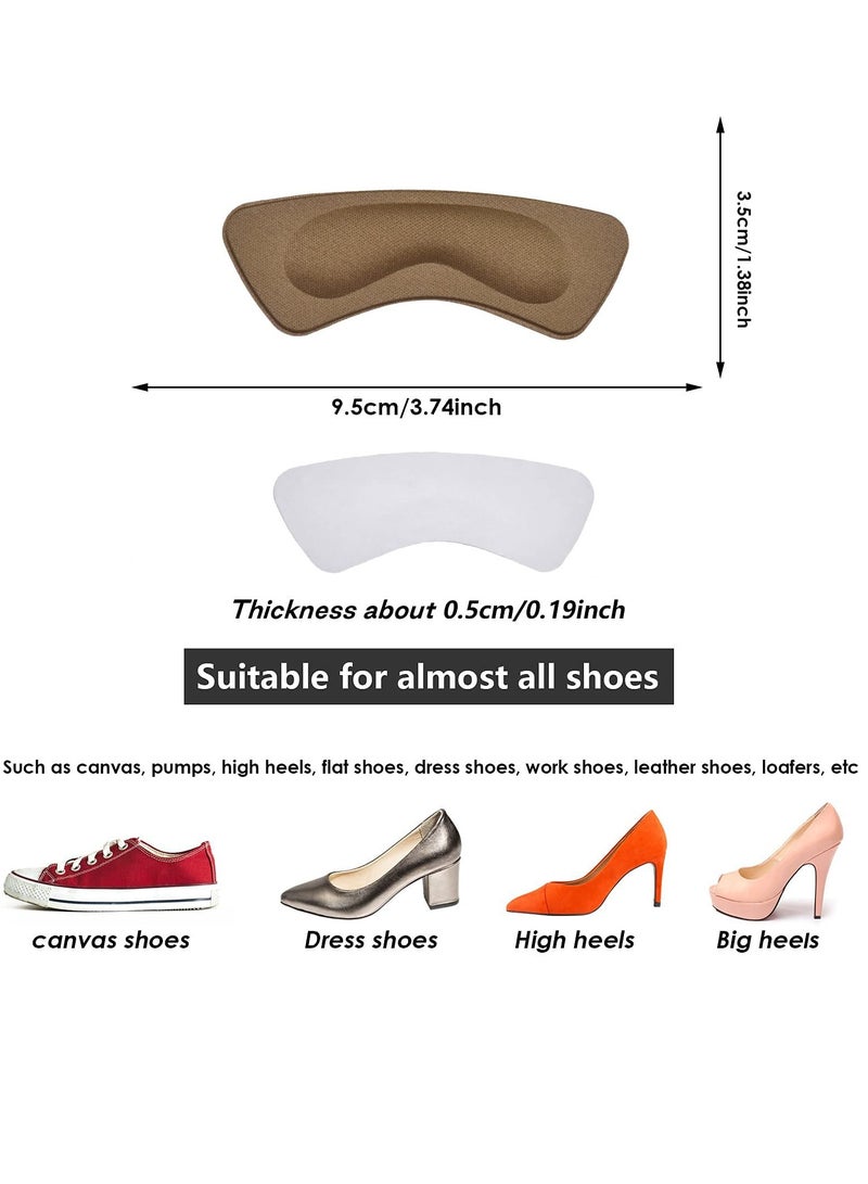 6 Pairs Heel Cushion Pads Heel Shoe Grips Liner Self-adhesive Shoe Insoles Foot Care Protector for Men Women Shoes Too Big, Preventing Heel Rubbing Blister (Multicolor)