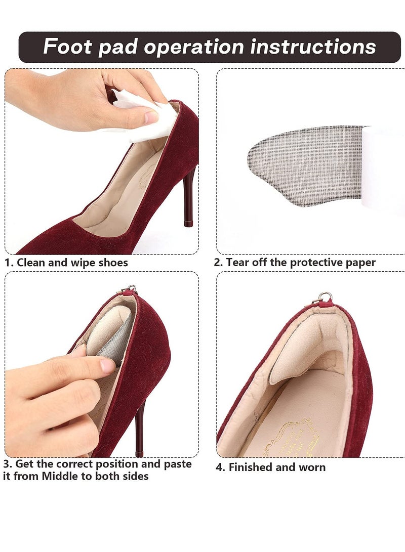 6 Pairs Heel Cushion Pads Heel Shoe Grips Liner Self-adhesive Shoe Insoles Foot Care Protector for Men Women Shoes Too Big, Preventing Heel Rubbing Blister (Multicolor)