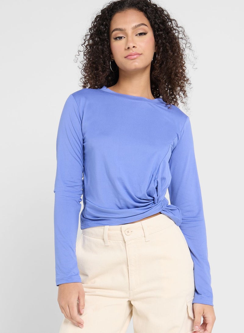 Long Sleeve Knotted T-Shirt