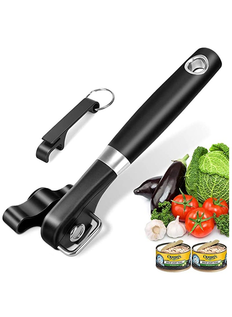 Can Opener, Kitchen Safety for Restaurant No Sharp Edges Arthritis Camping Can Open tool Side Cut Manuel Hand Held Smooth Edge Ergonomic
