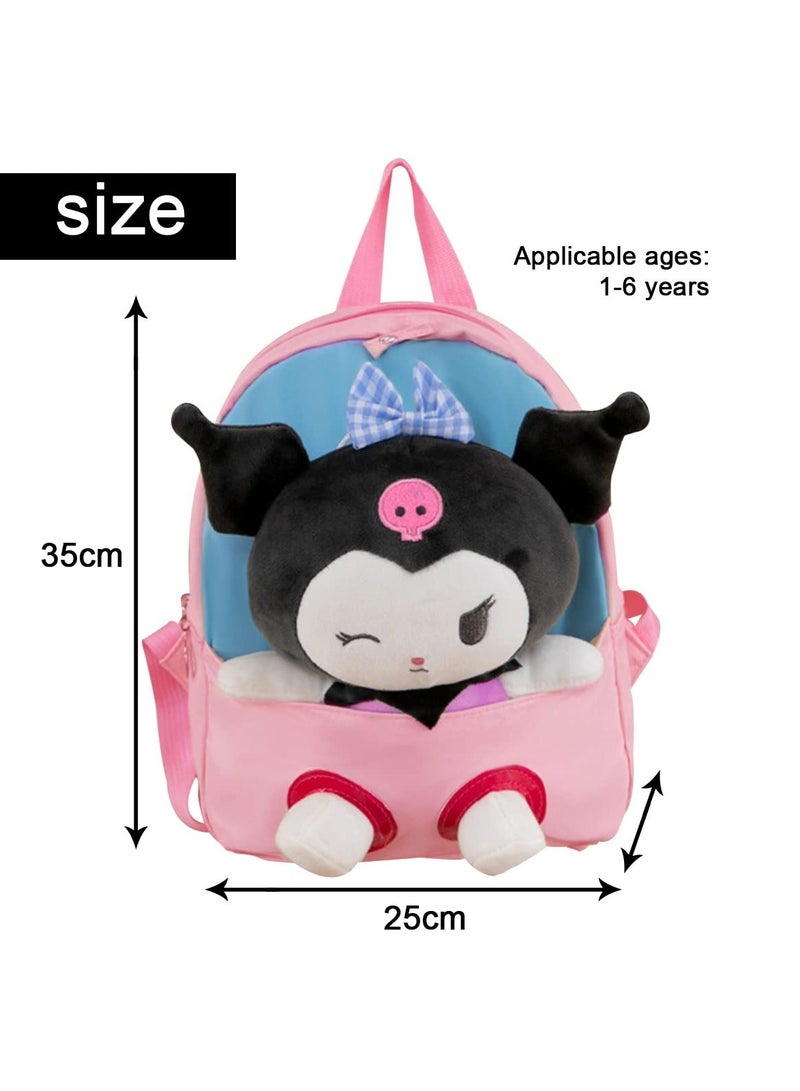 Kawaii Plush Kuromi Bag for Girls, Kuromi Plush Backpack Cute Kuromi Plush Bag Cartoon Shoulder Bag Cute Anime Kuromi Bag Kuromi Plush Shoulder Bag Anime Toy Bag for Anime Fans（25 * 35cm）