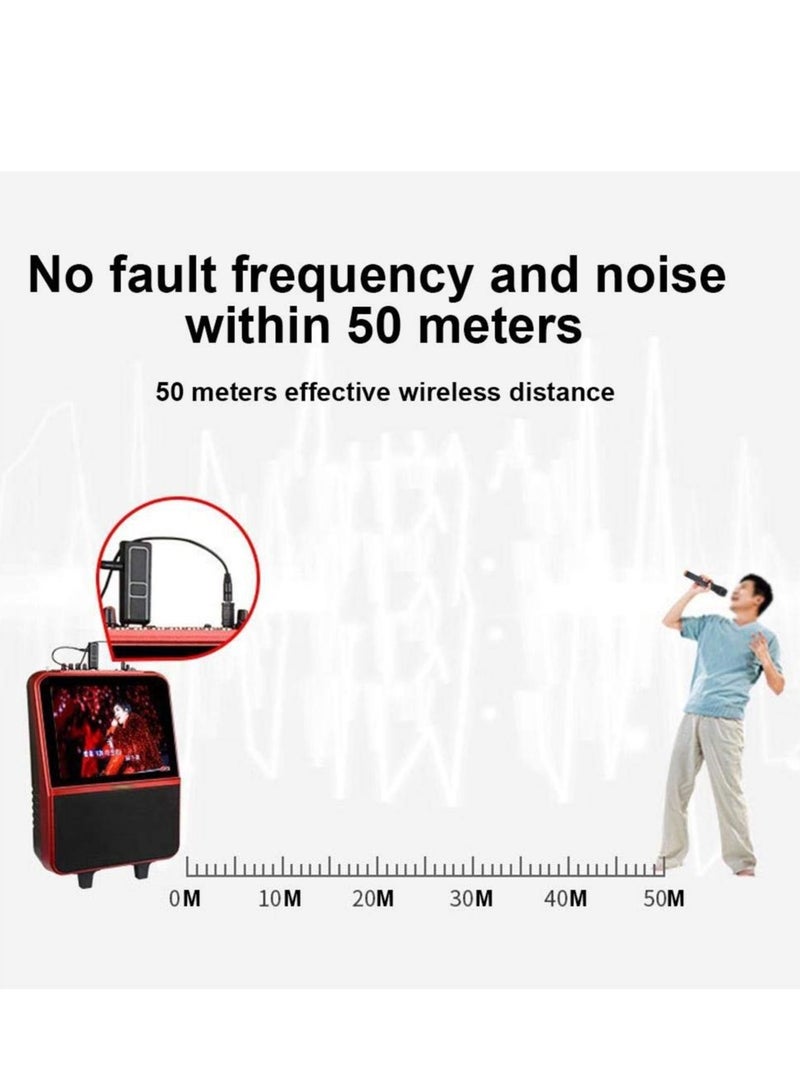 Handheld Wireless Microphone, VHF Wireless Microphone, Over 110 DB Outdoor Indoor Cordless Microphone System, Suitable for Karaoke, Singing, Party, Wedding, DJ, Speech