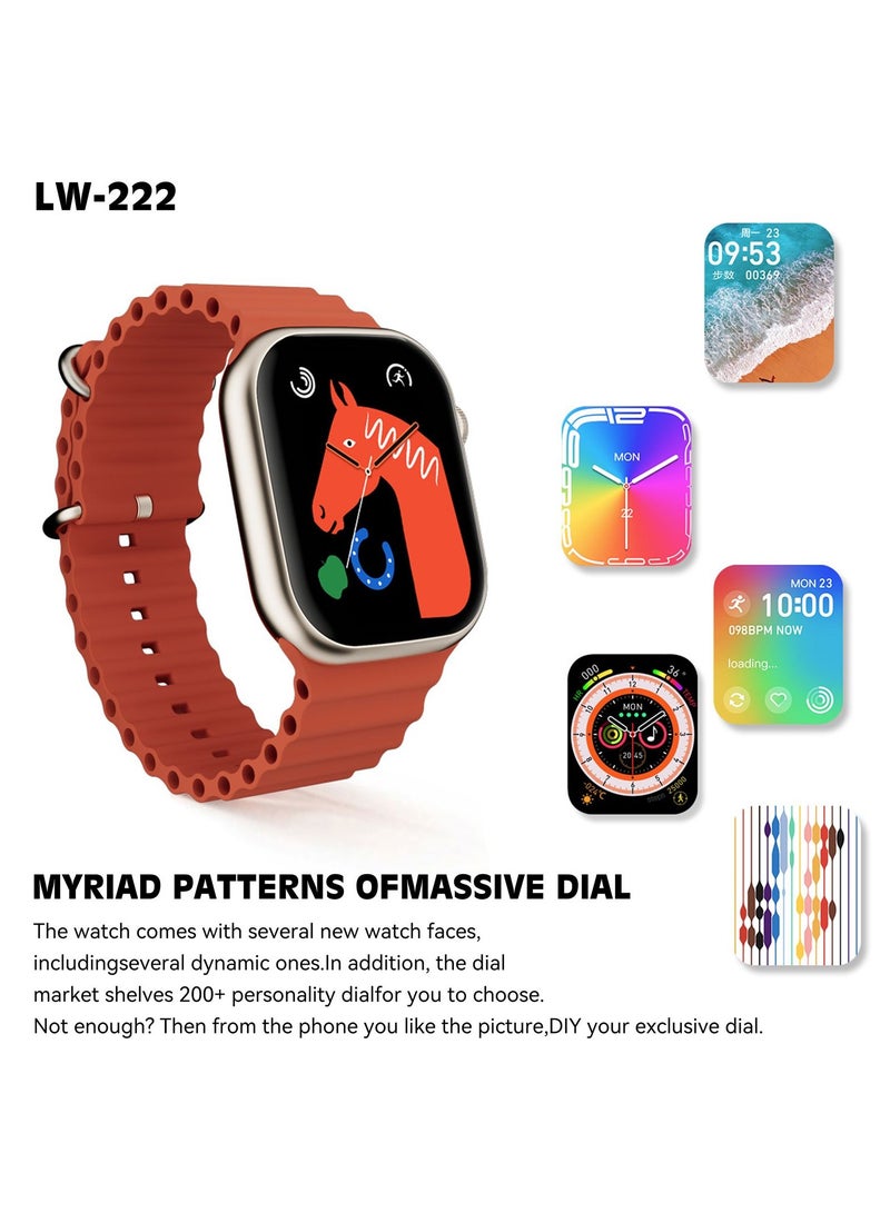 Lenses smart watch, interchangeable straps Orange Color Straps