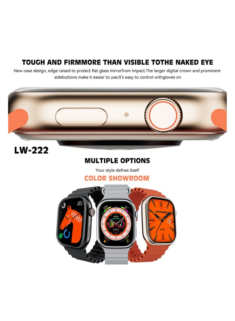 Lenses smart watch, interchangeable straps Orange Color Straps