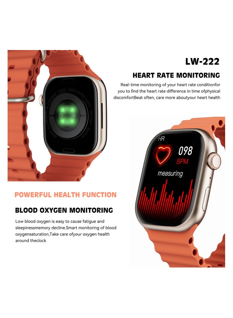 Lenses smart watch, interchangeable straps Orange Color Straps