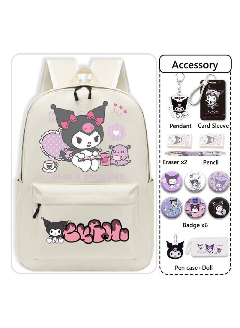 14-Piece Cartoon Kuromi Backpack Set