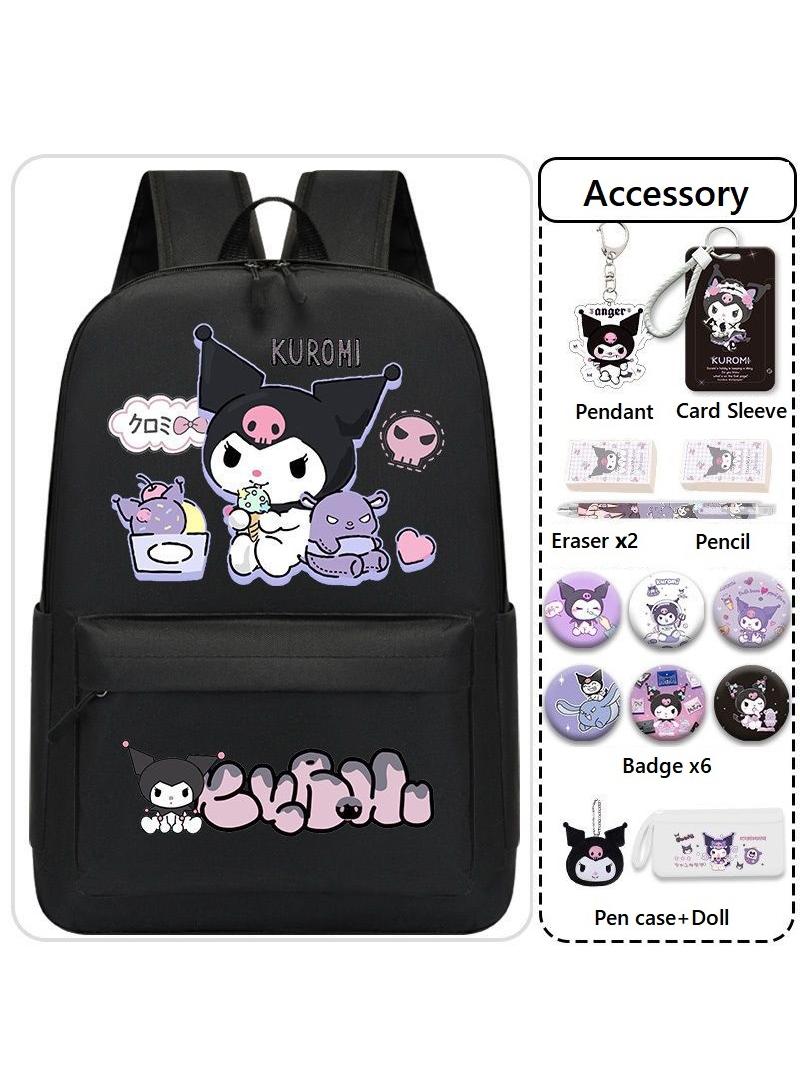 14-Piece Cartoon Kuromi Backpack Set