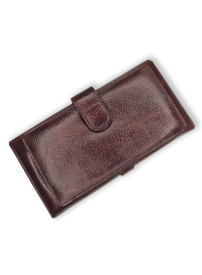 Genuine Leather Designer Ladies Wallet Dark Brown