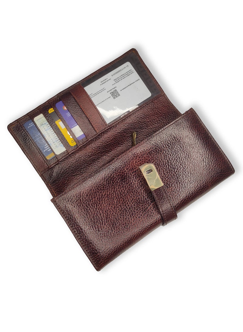 Genuine Leather Designer Ladies Wallet Dark Brown