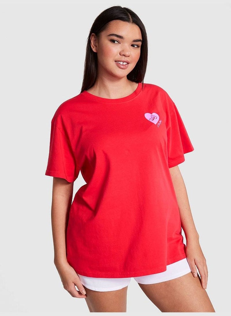 Oversized Short-Sleeve Campus T-Shirt