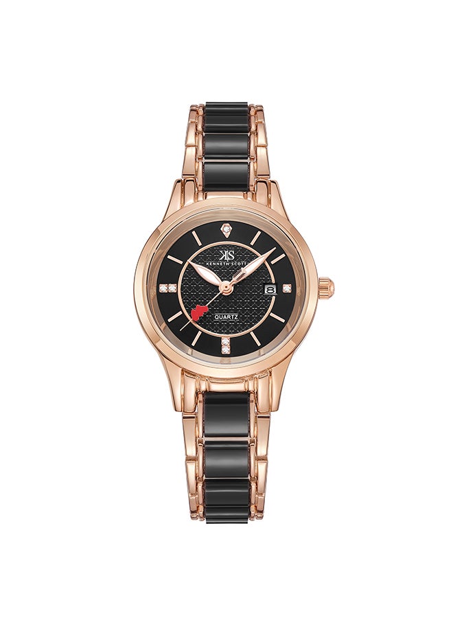 Women's Analog Round Shape Ceramic Wrist Watch K23517-RCBB - 30 Mm